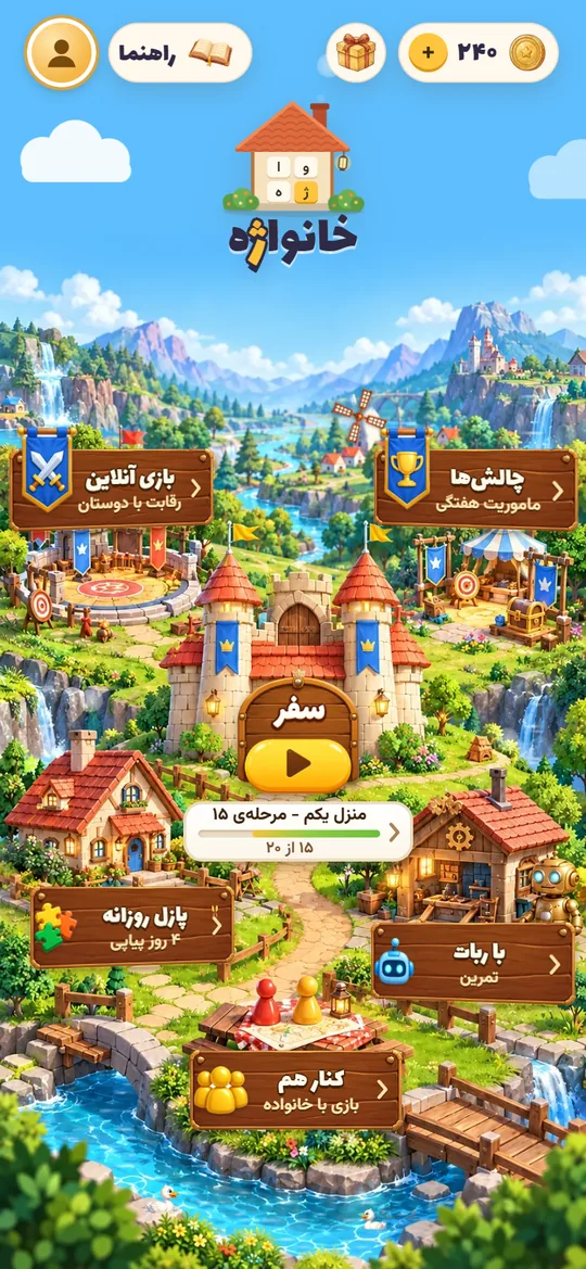 آبادی، صفحهی اصلی بازی